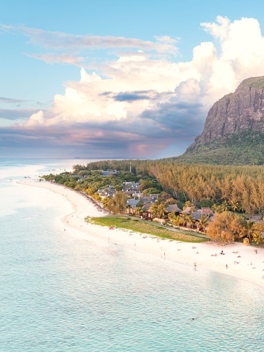 Le Morne beach and the Le Morne Brabant mountain, Mauritius