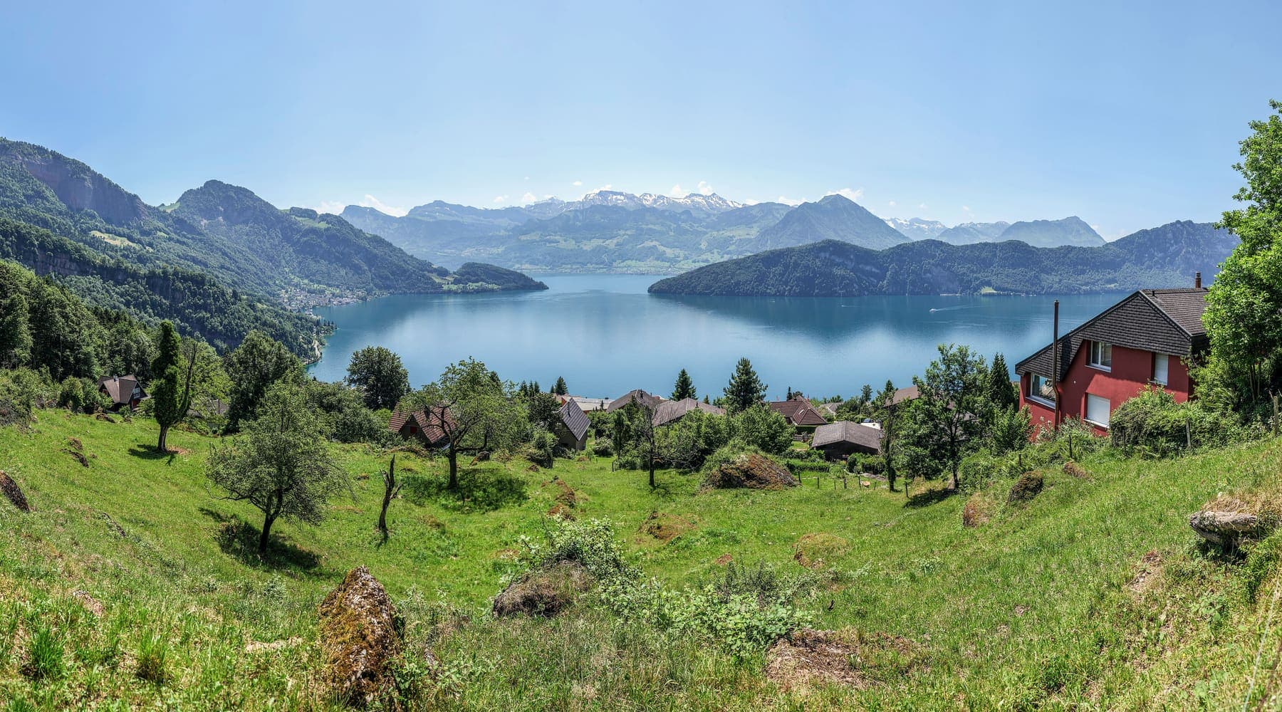 Lake Lucerne below the Swiss mountains