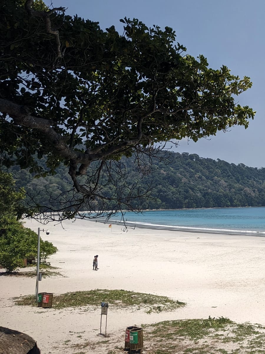 The white sand of Radhanagar Beach on Havelock Island, Andaman
